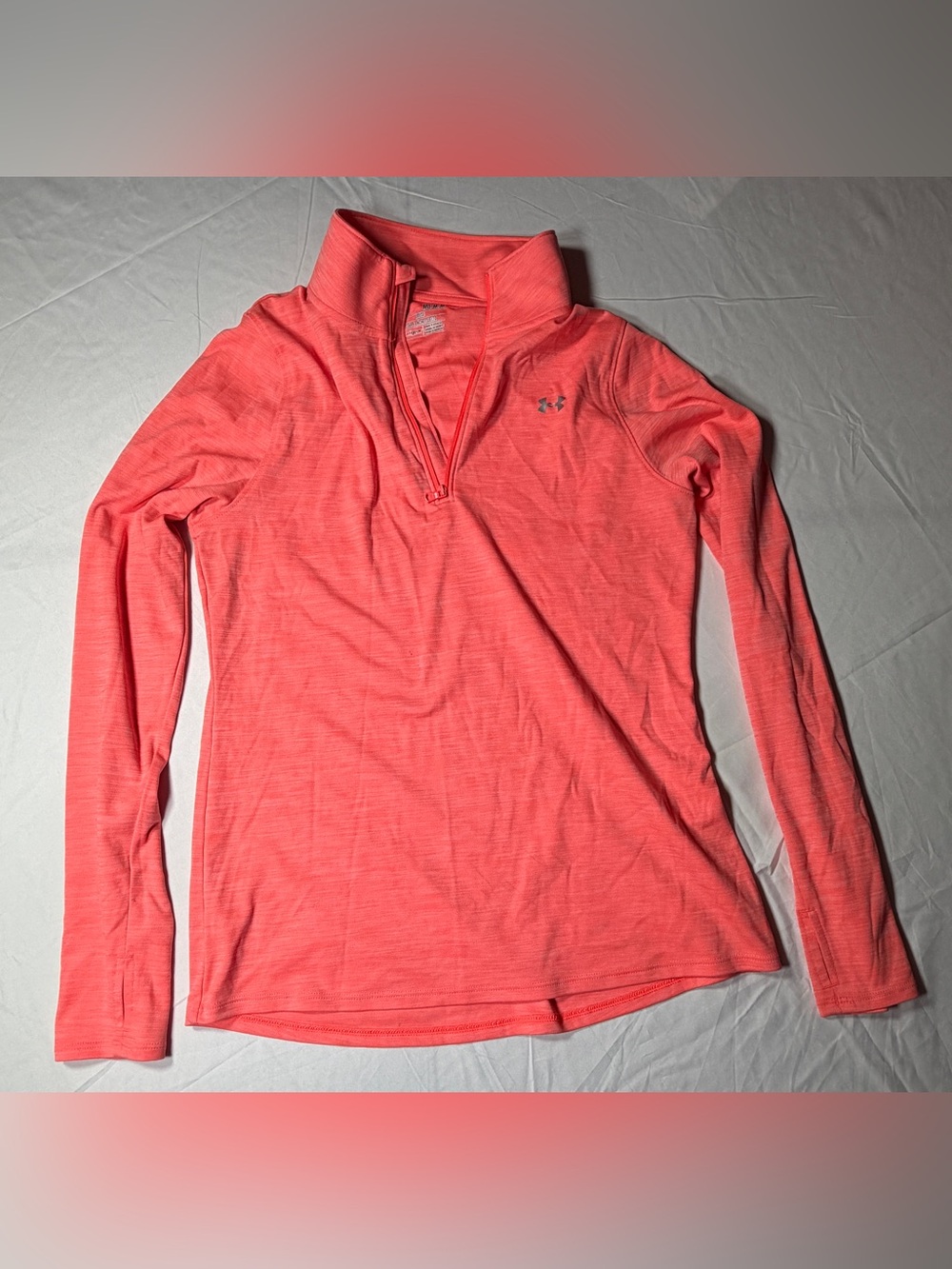Under Armour Women’s UA Tech HeatGear 1/4 Zip Pullover - Coral Heather - Size M